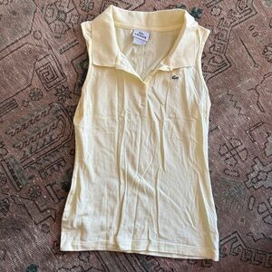 Lacoste Women's Light Yellow Sleeveless polo